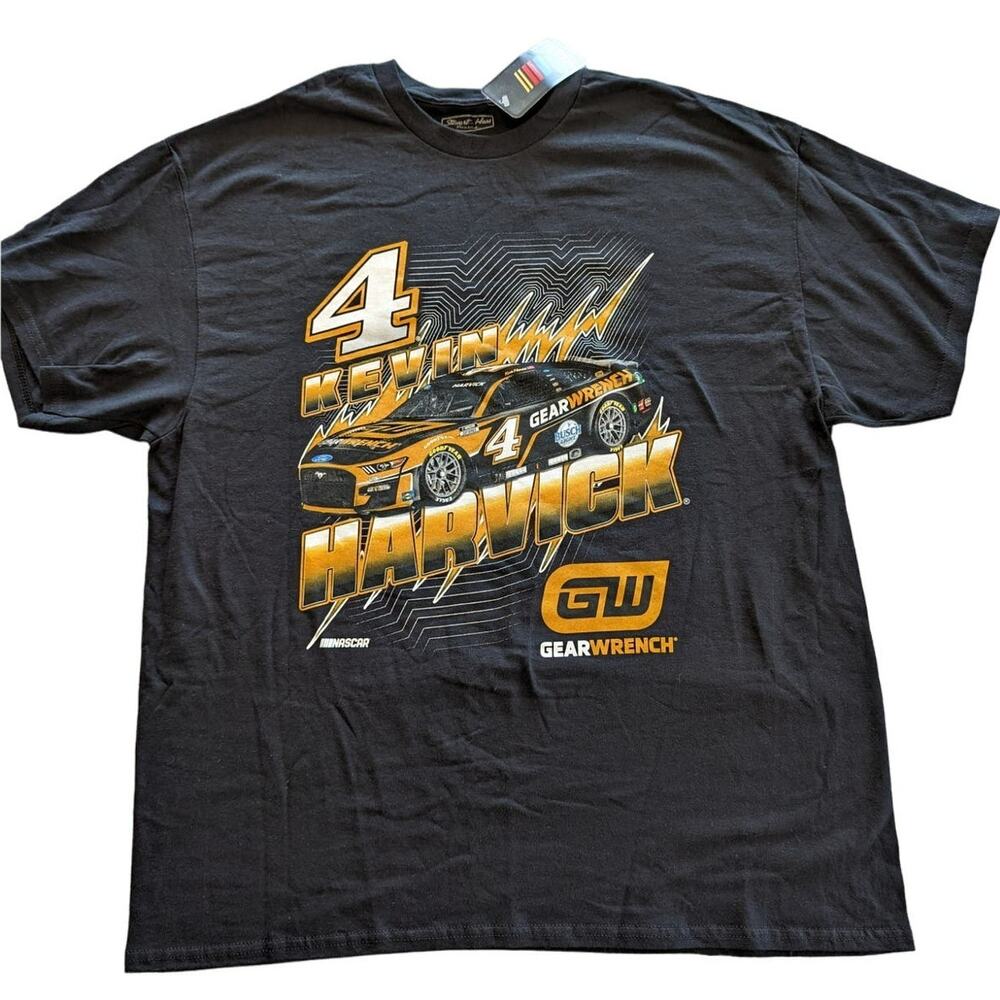 Nascar Shirt Mens Extra Large Black Stewart Haas Racing Kevin Harvick #4